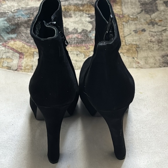 ASH Chloe black suede ankle boots heels platform zip up Sz 37 EU 6 1/2 - 7 US - Picture 6 of 8